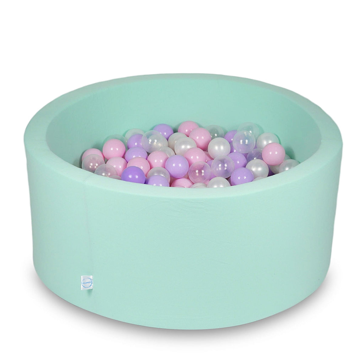 Piscine à Balles 90x40cm menthe avec boules 300pcs (rose bébé, perle, transparent, chiné)