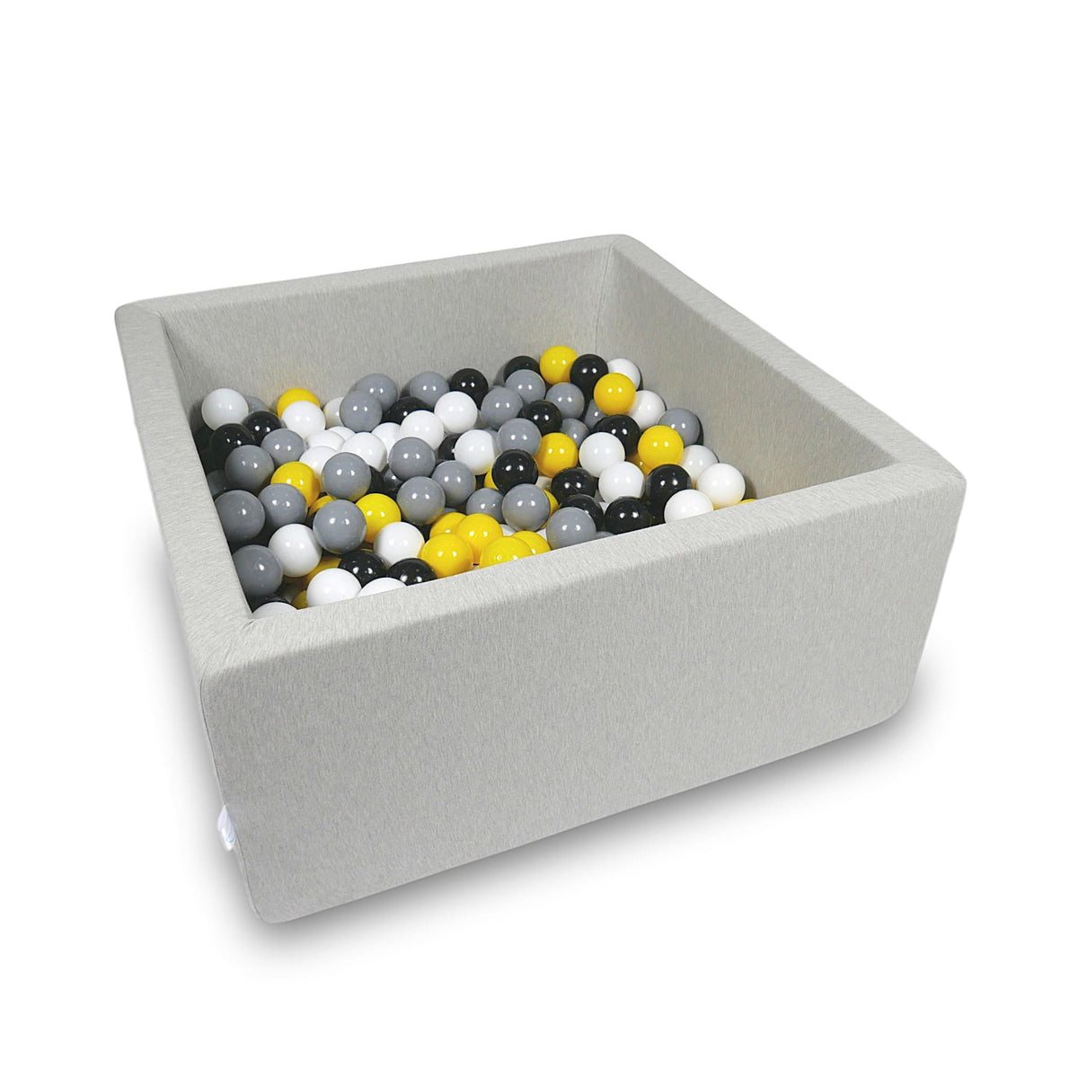 Piscine à balles 90x90x40cm gris clair avec balles 400pcs (jaune, blanc, gris, noir)