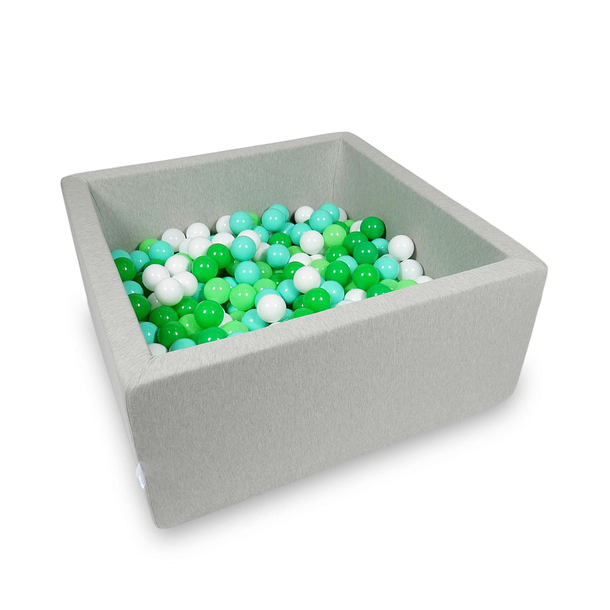 Piscine à Balles 90x90x40cm gris clair avec boules 400pcs (blanc, céladon, menthe, vert)