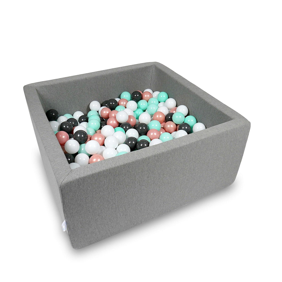 Piscine à balles 90x90x40cm gris avec balles 400pcs (blanc, or rose, menthe clair, graphite)