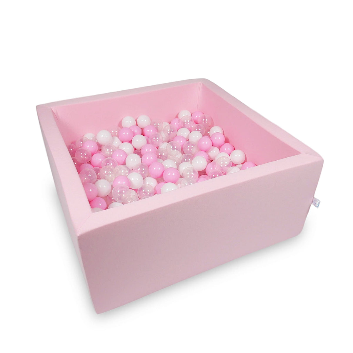 Piscine à Balles 90x90x40cm rose avec boules 400pcs (rose bébé, blanc, transparent, rose poudré)