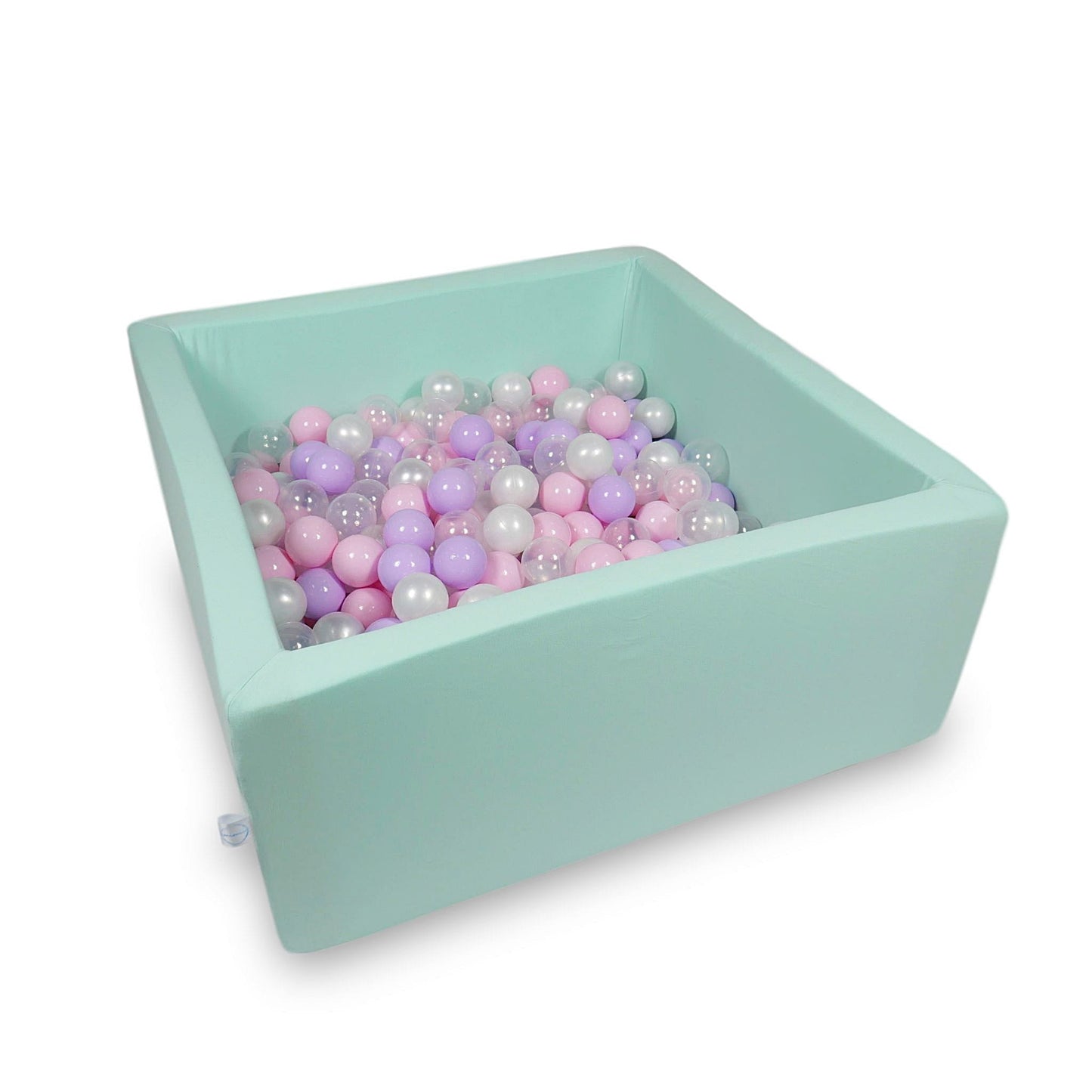 Piscine à Balles 90x90x40cm menthe avec boules 400pcs (rose bébé, perle, transparent, chiné)