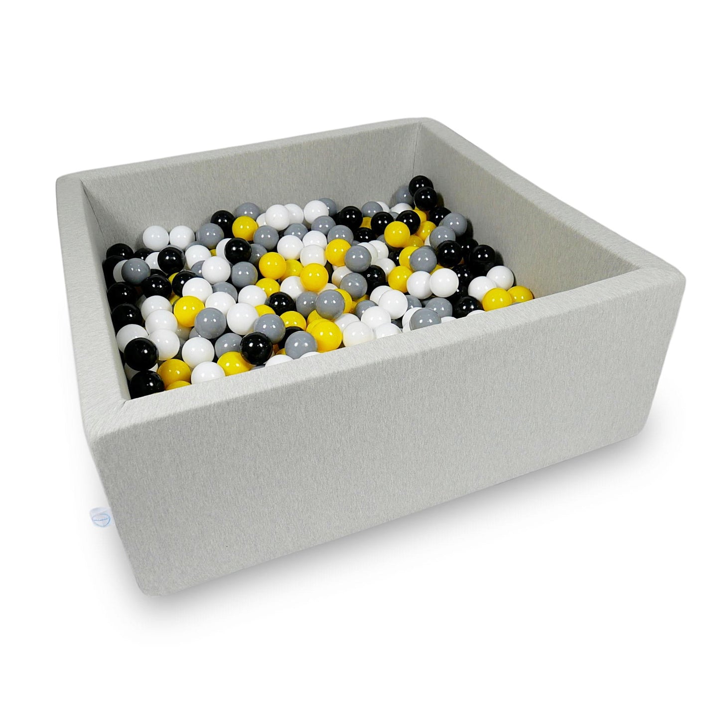 Piscine à balles 110x110x40cm gris clair avec balles 600pcs (jaune, blanc, gris, noir)