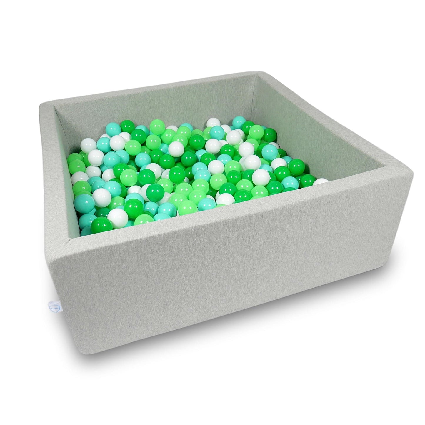 Piscine à balles 110x110x40cm gris clair avec balles 600pcs (blanc, céladon, menthe, vert)