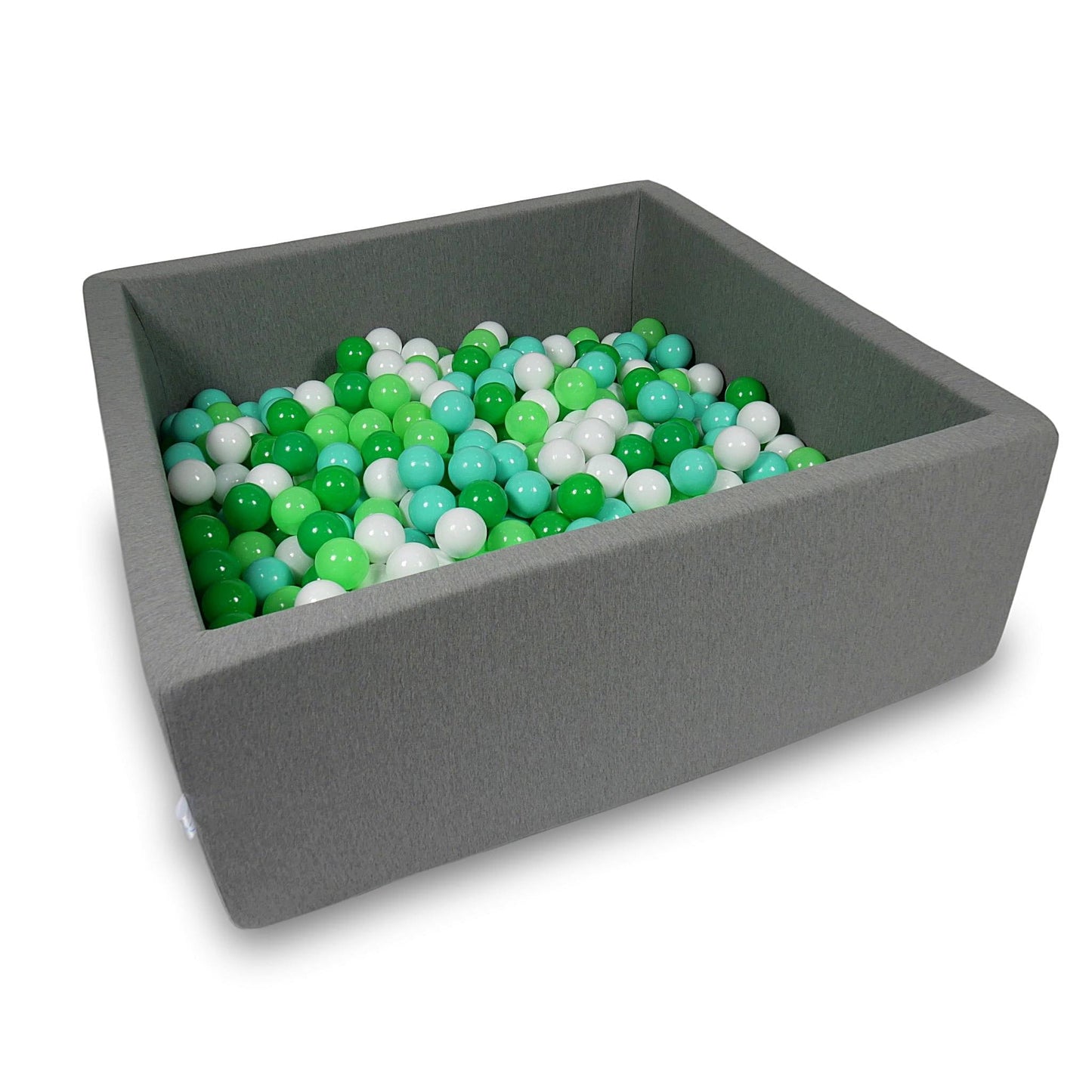 Piscine à balles 110x110x40cm gris avec balles 600pcs (blanc, céladon, menthe, vert)
