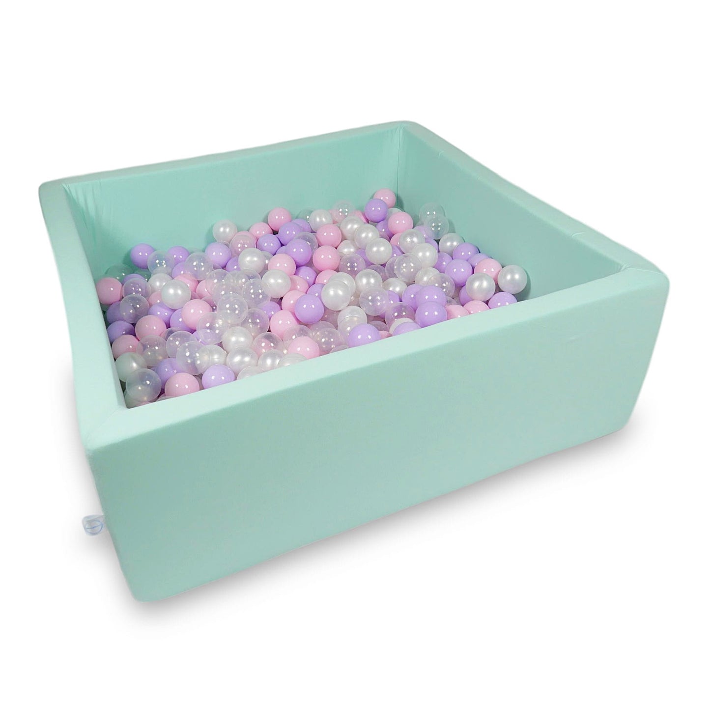 Piscine à Balles 110x110x40cm menthe avec boules 600pcs (rose bébé, perle, transparent, chiné)