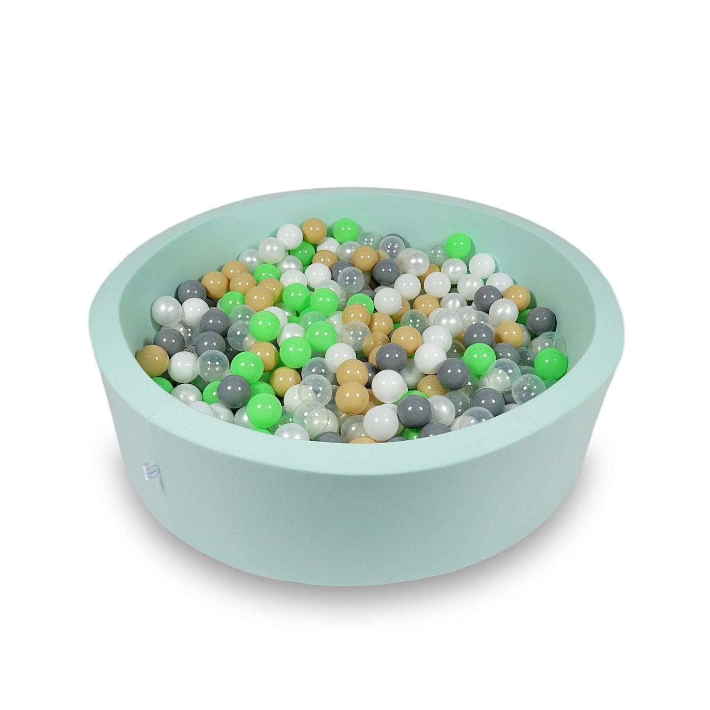 Piscine à Balles 110x30cm menthe avec boules 400pcs (céladon, blanc, transparent, perle, beige, gris)