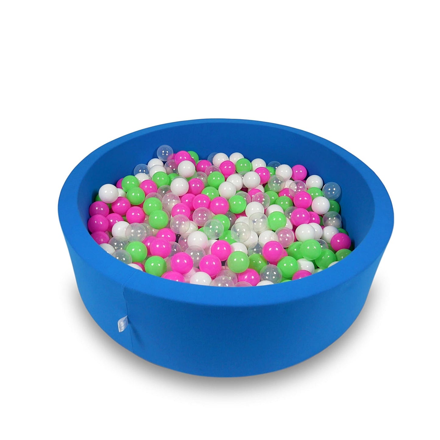 Piscine à Balles 110x30cm azur avec boules 400pcs (céladon, rose, blanc, transparent)