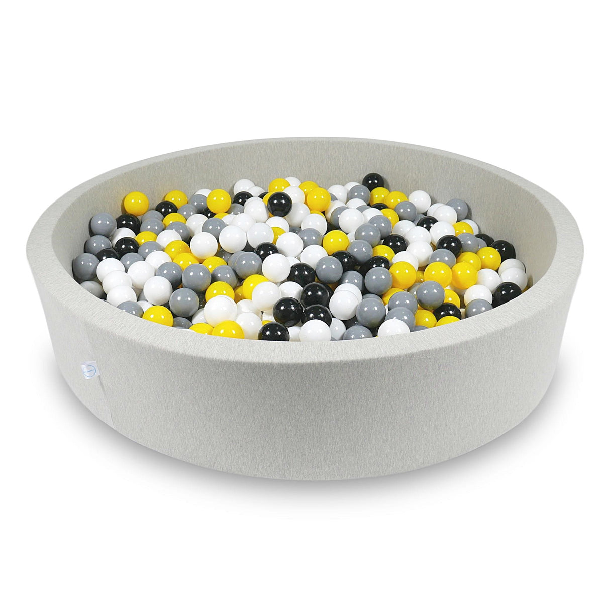 Piscine à balles 130x30cm gris clair avec balles 600pcs (jaune, blanc, gris, noir)