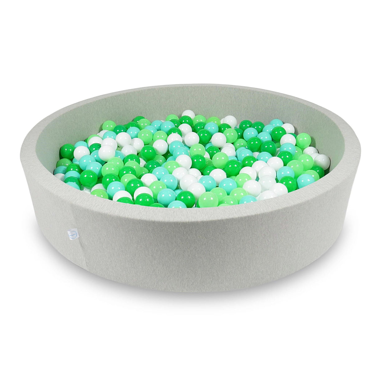 Piscine à Balles 130x30cm gris clair avec boules 600pcs (blanc, céladon, menthe, vert)