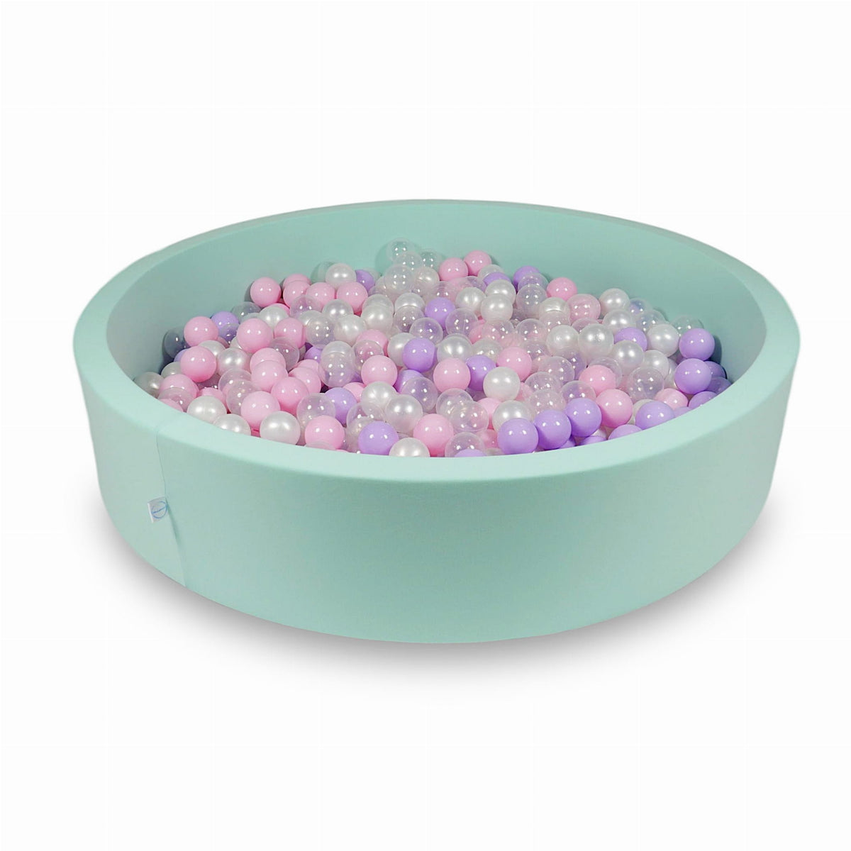 Piscine à Balles 130x30cm menthe avec boules 600pcs (rose bébé, perle, transparent, chiné)