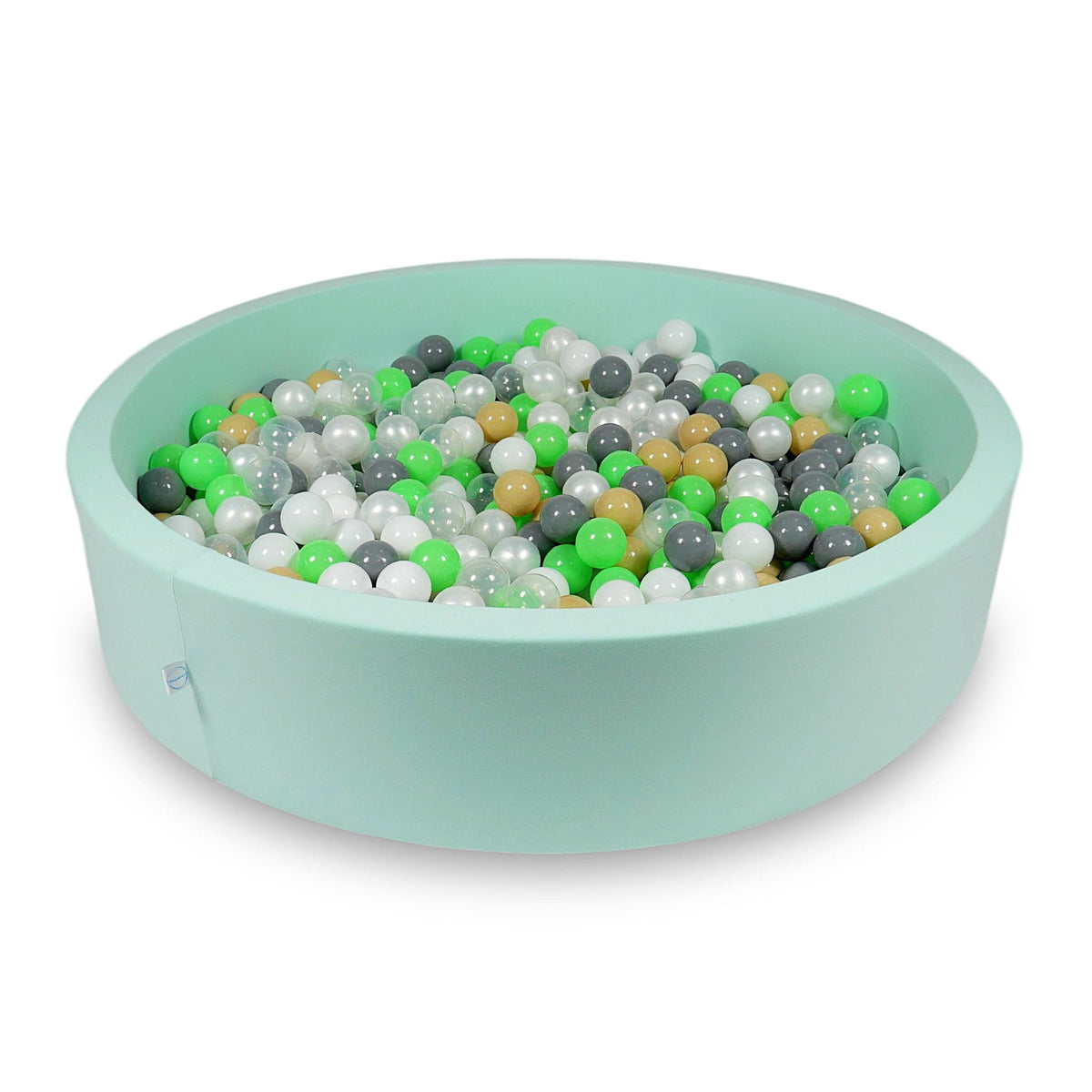 Piscine à Balles 130x30cm menthe avec boules 600pcs (céladon, blanc, transparent, perle, beige, gris)