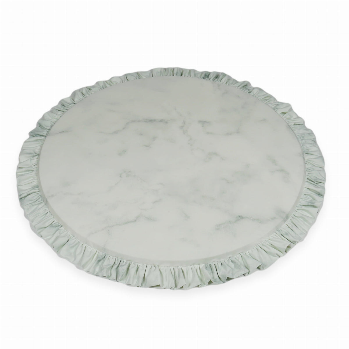 Tapis de jeu 100cm pour enfant, rond avec volant, Marbre