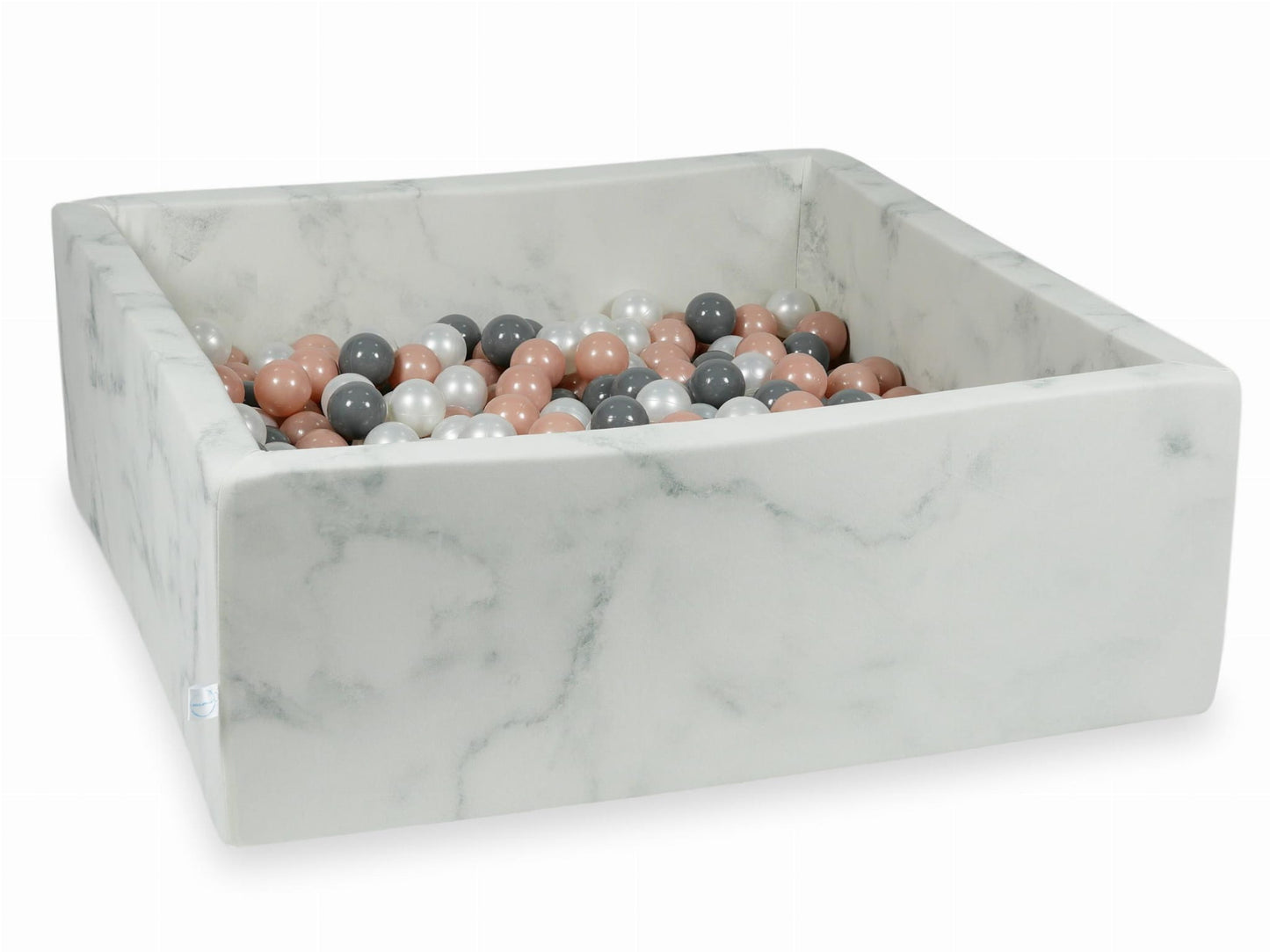 Piscine à Balles 110x110x40 marbre avec boules 600pcs (or rose, gris, perle)