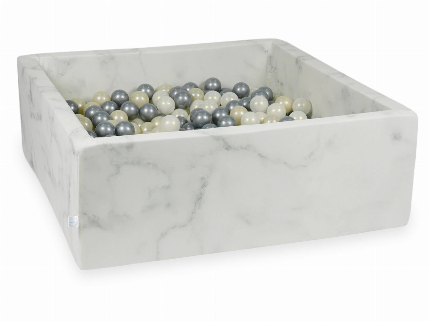 Piscine à Balles 110x110x40 marbre avec boules 600pcs (or clair, argent, effet sirène)