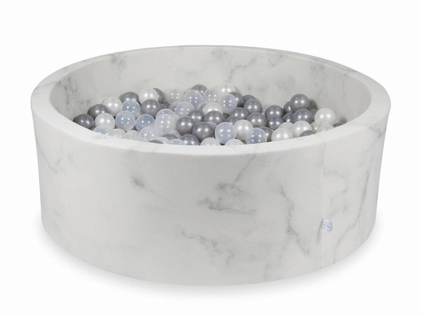 Piscine à balles 110x40 marbre avec boules 500pcs (perle, transparent, argent)