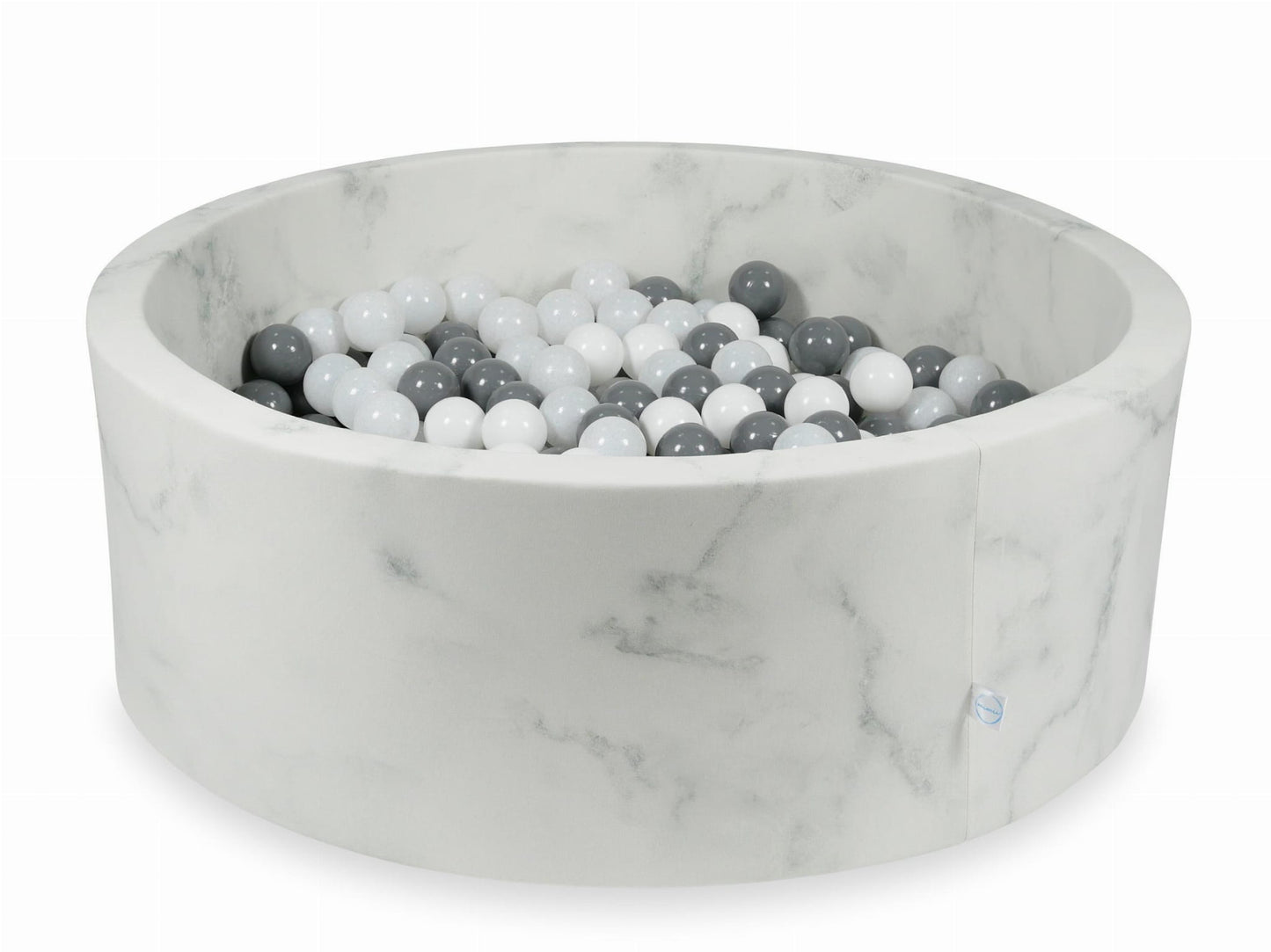 Piscine à Balles 110x40 marbre avec boules 500pcs (blanc, gris, blanc laineux)