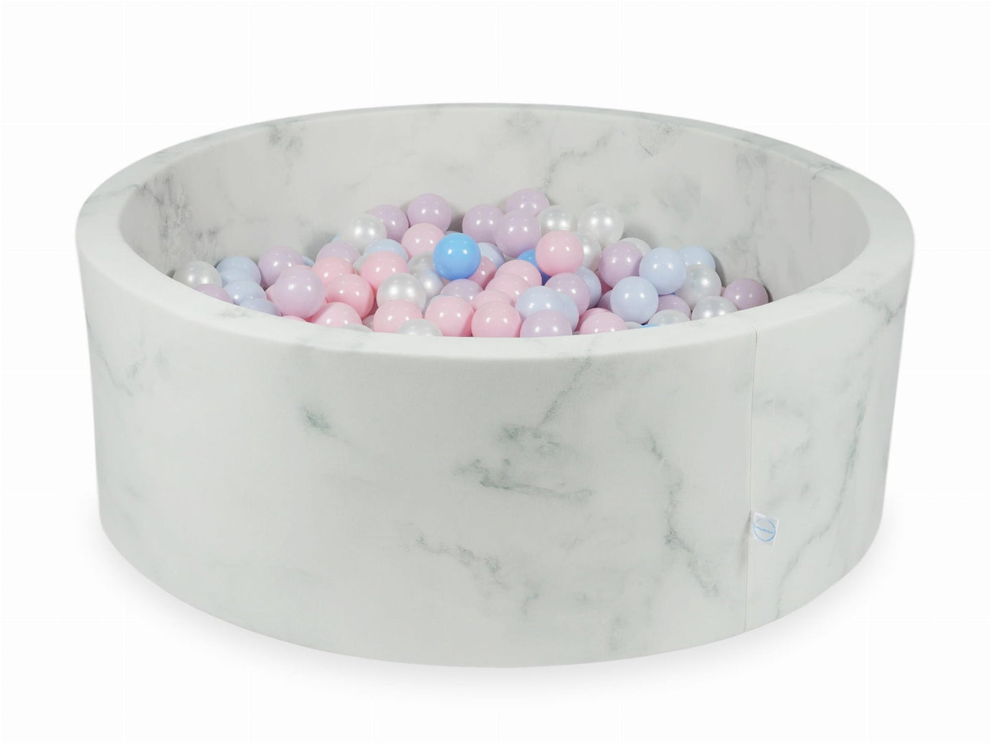 Piscine à balles 110x40 marbre avec boules 500pcs (rose bébé, rose bébé perle, bébé bleu perle, bébé bleu, perle)
