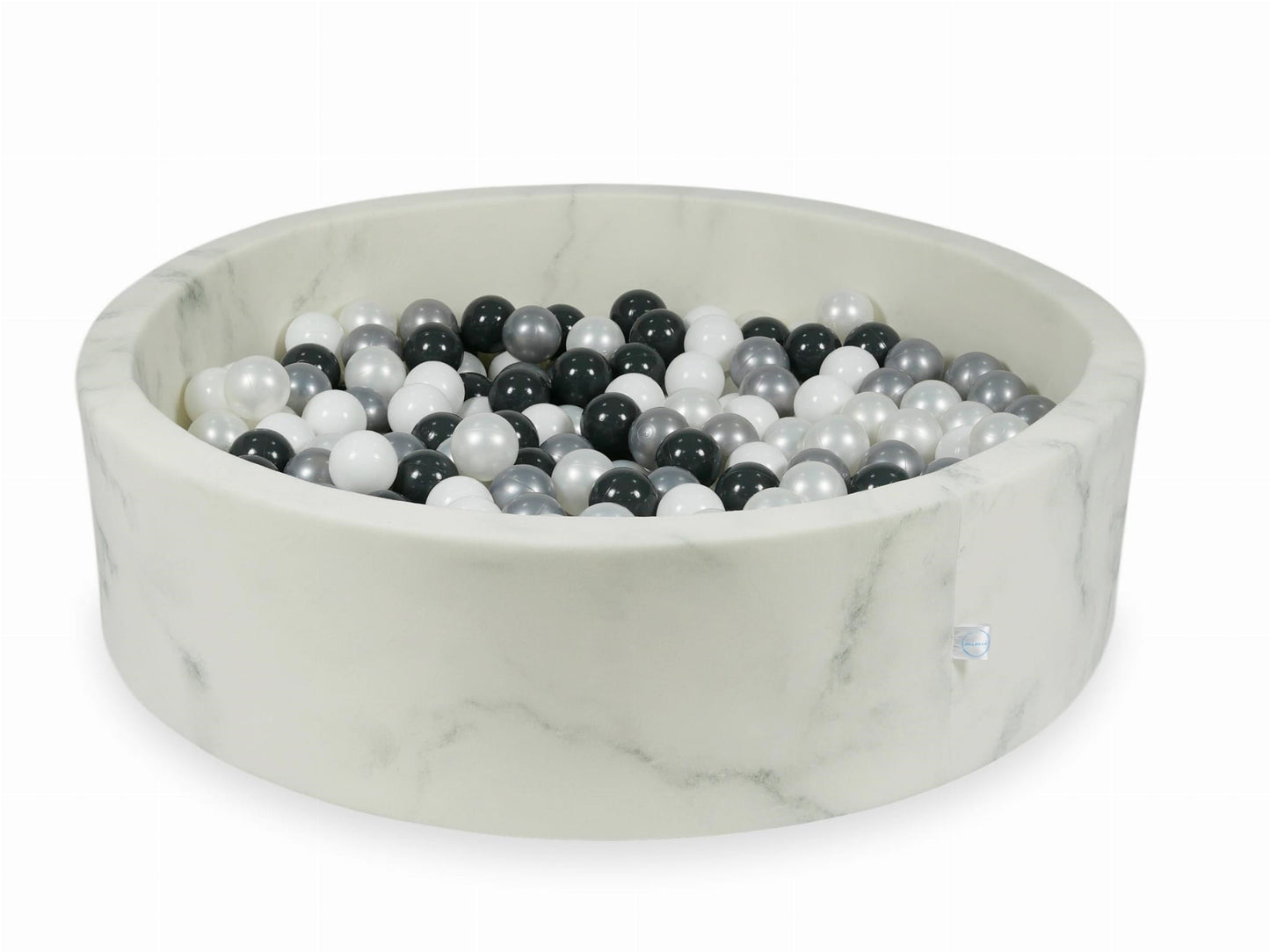 Piscine à Balles 110x30 marbre avec boules 400pcs (blanc, perle, argent, graphite)