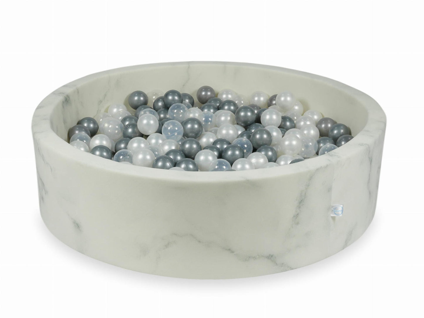 Piscine à Balles 110x30 marbre avec boules 400pcs (perle, transparent, argent)