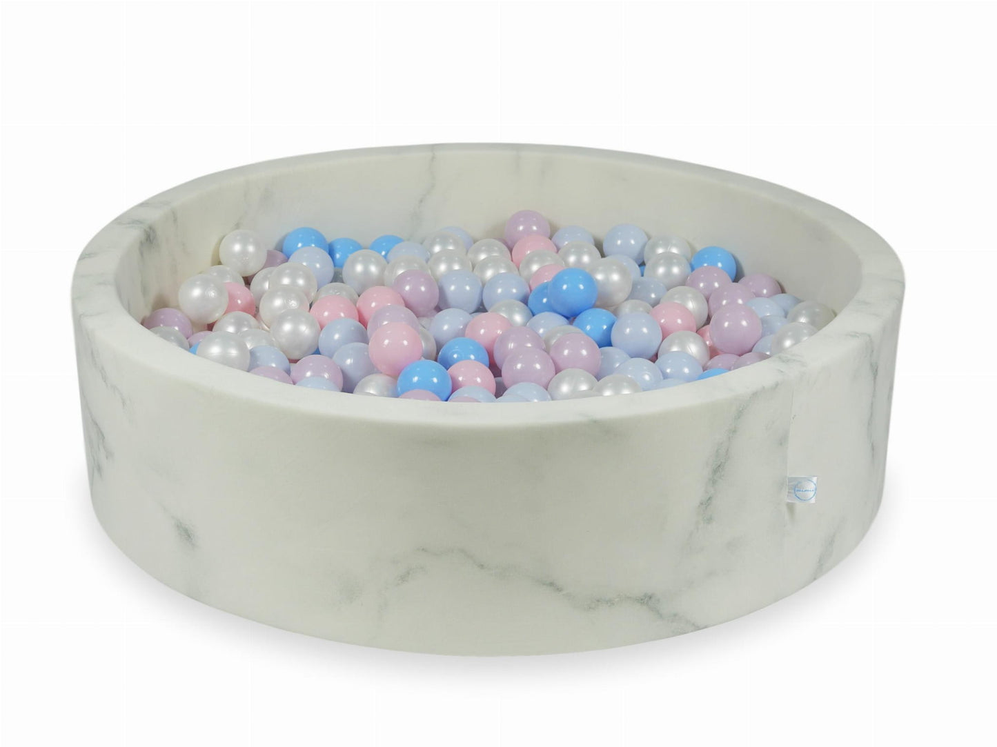 Piscine à balles 110x30 marbre avec boules 400pcs (rose bébé, rose bébé perle, bébé bleu perle, bébé bleu, perle)