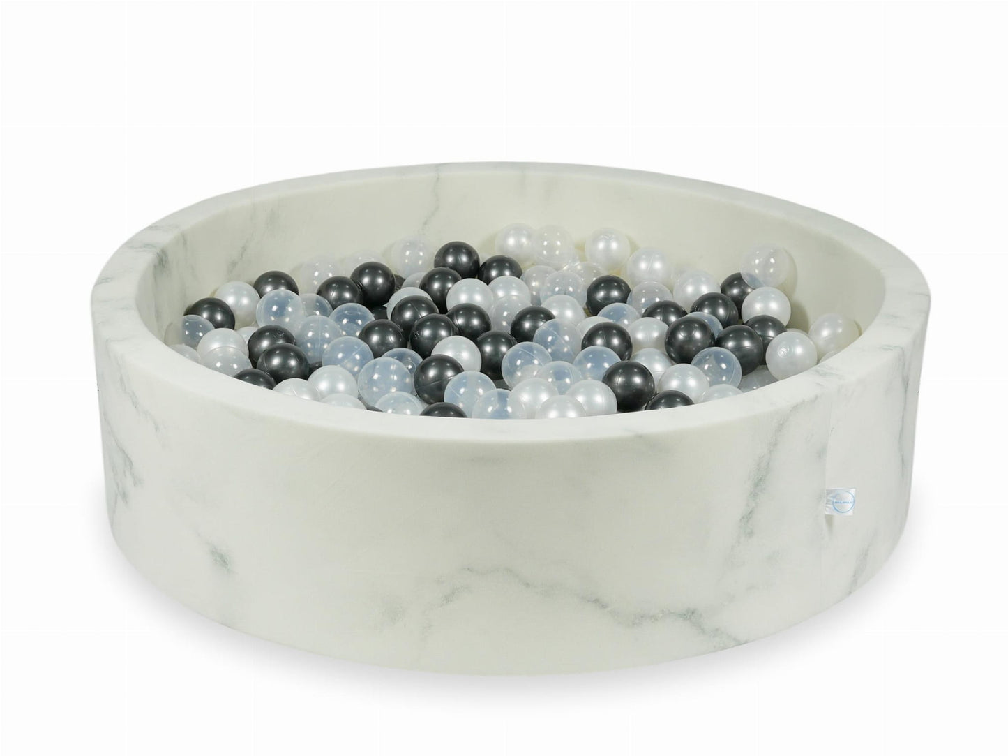 Piscine à Balles 110x30 marbre avec boules 400pcs (graphite métallique, perle, transparent)