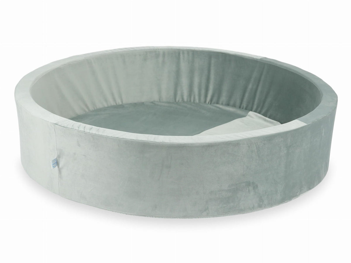 Piscine à balles 130x30 velours gris sans balles