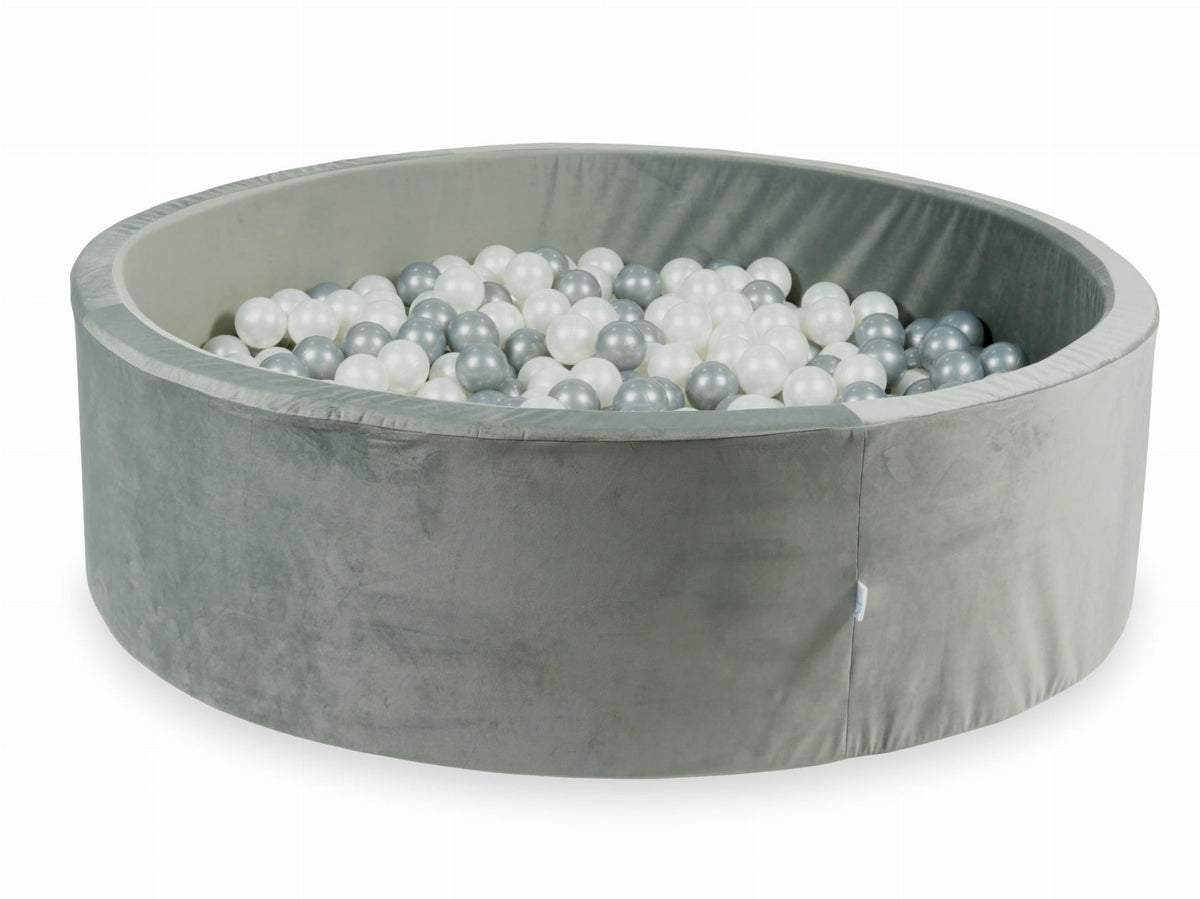 Piscine à balles avec balles 700pcs 130x40 gris velours (perle, argent)