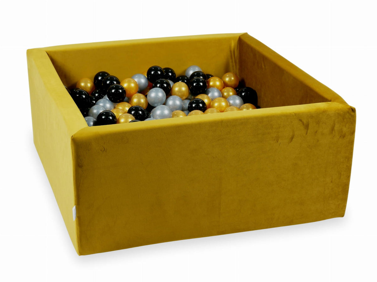Piscine à balles avec balles 400pcs 90x90x40 velours or (argent, or, noir)