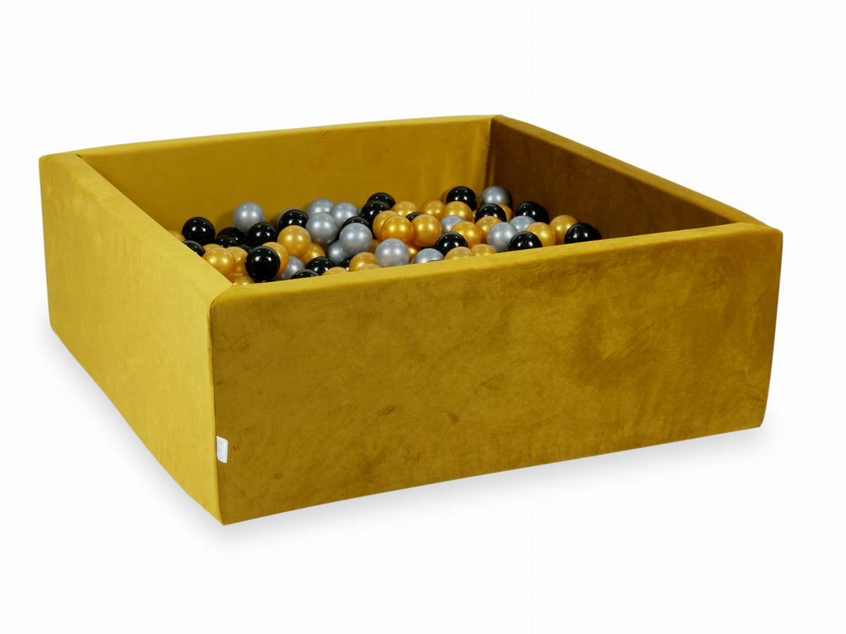 Piscine à balles avec balles 600pcs 110x110x40 velours or (argent, or, noir)