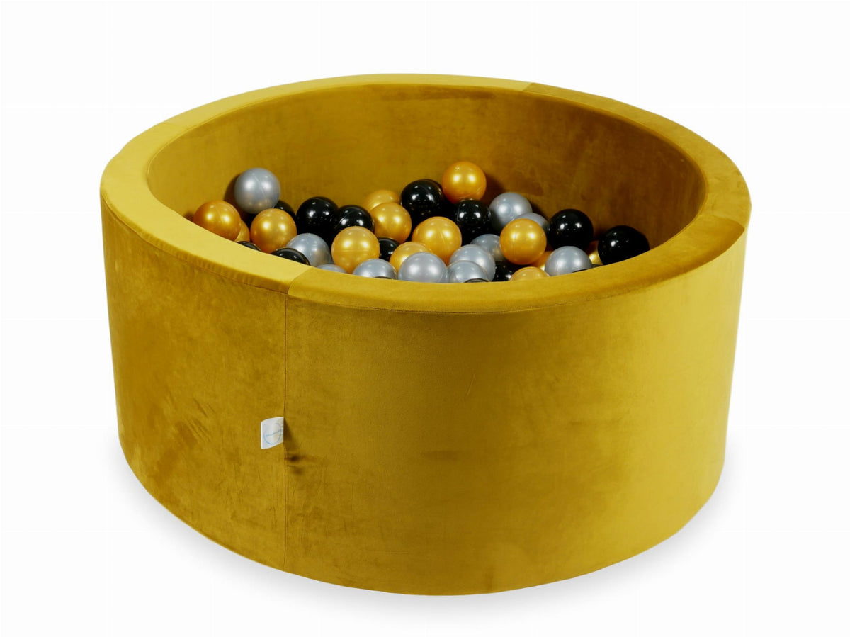 Piscine à balles avec balles 300pcs 90x40 velours or (argent, or, noir)