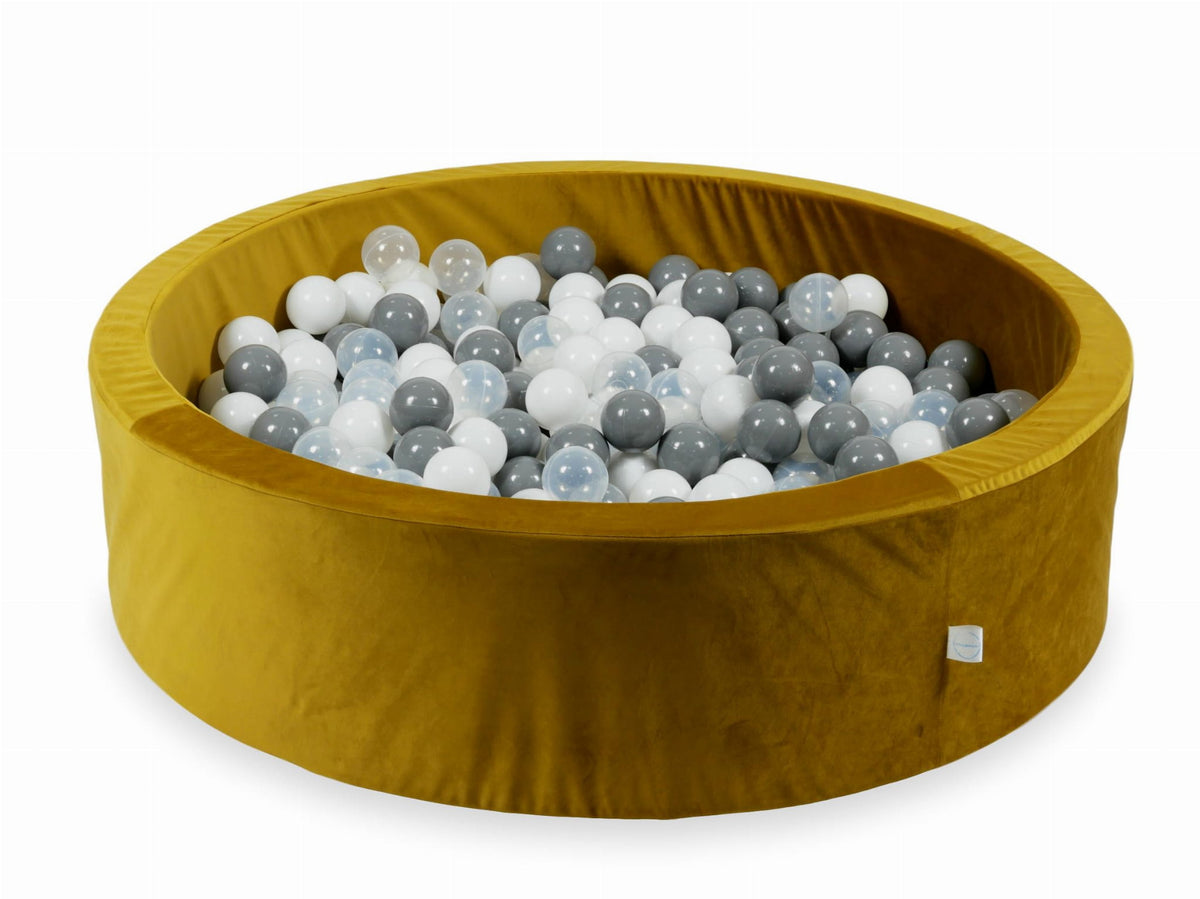 Piscine à Balles avec balles 400pcs 110x30 velours doré (blanc, gris, transparent)