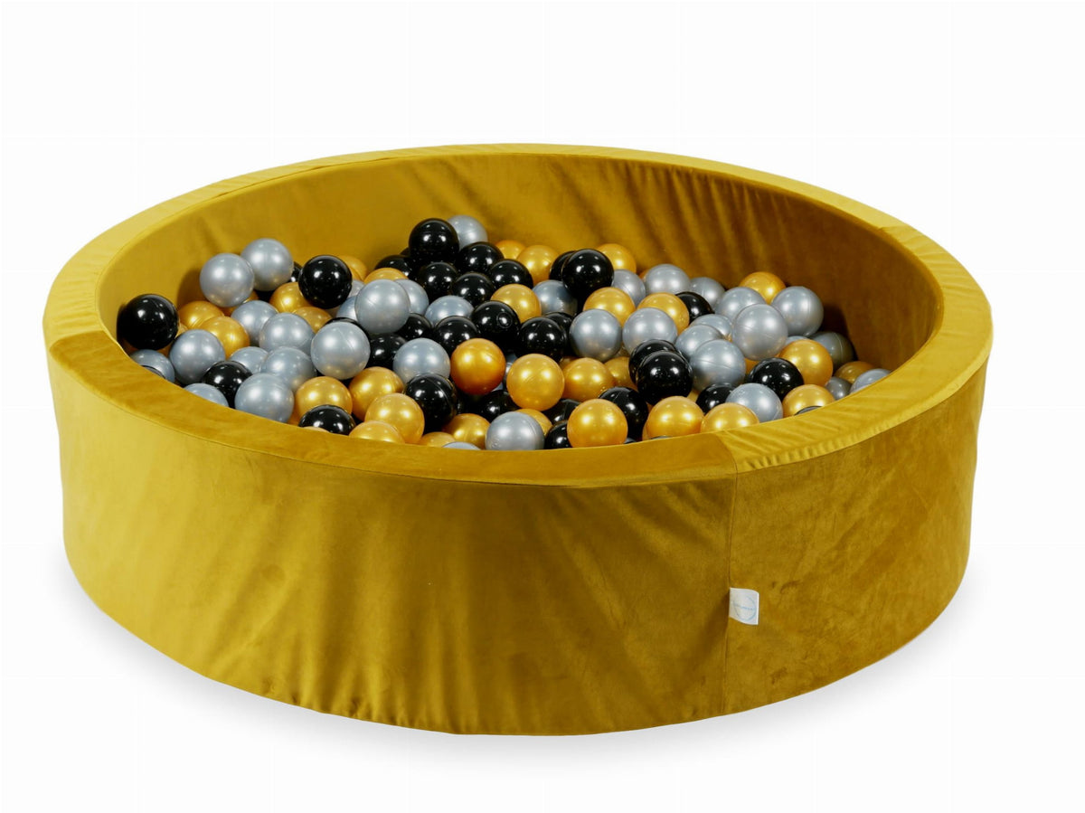 Piscine à balles avec balles 400pcs 110x30 velours or (argent, or, noir)