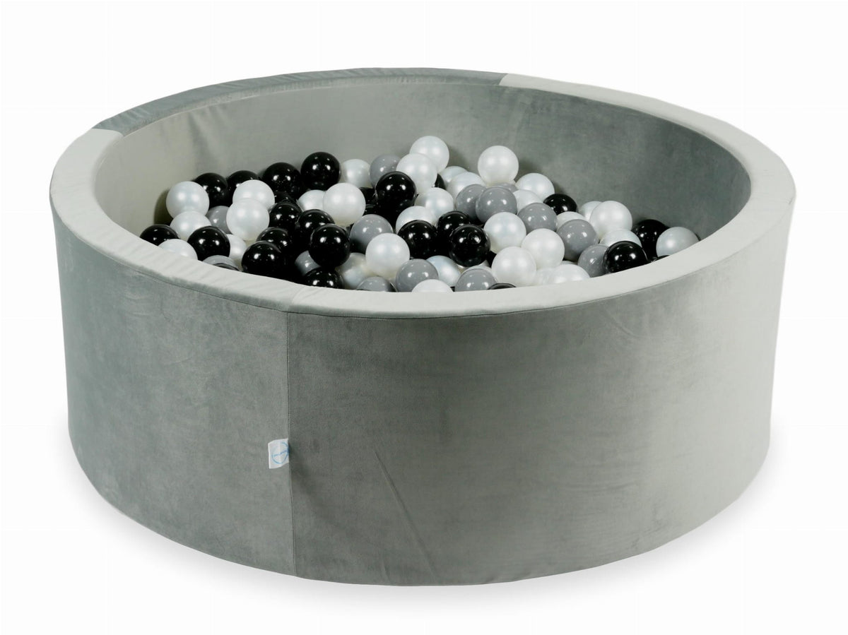 Piscine à balles avec balles 500pcs 110x40 gris velours (noir, gris, perle)