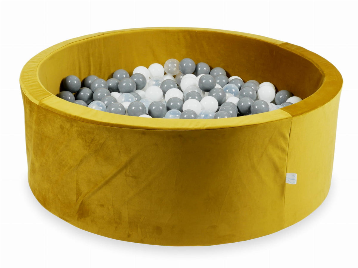 Piscine à balles avec balles 500pcs 110x40 velours doré (blanc, gris, transparent)