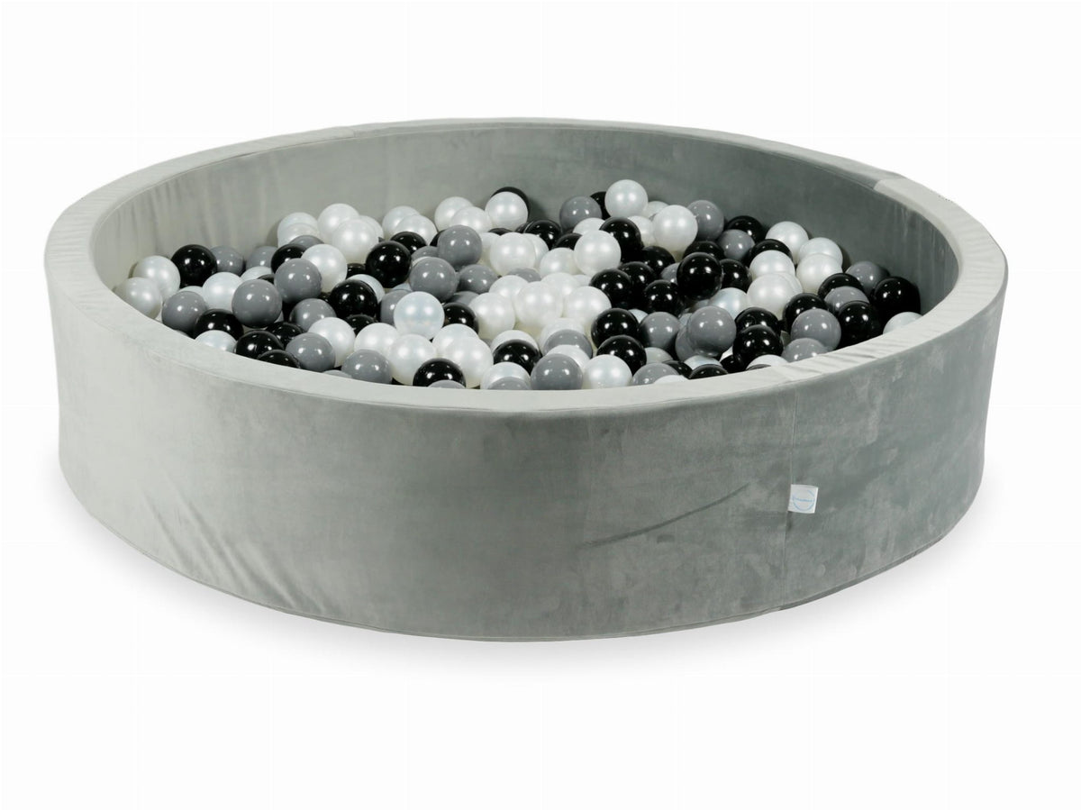 Piscine à Balles avec balles 600pcs 130x30 gris velours (noir, gris, perle)