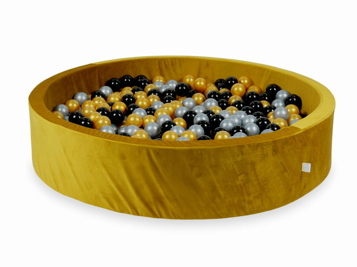 Piscine à balles avec balles 600pcs 130x30 velours or (argent, or, noir)