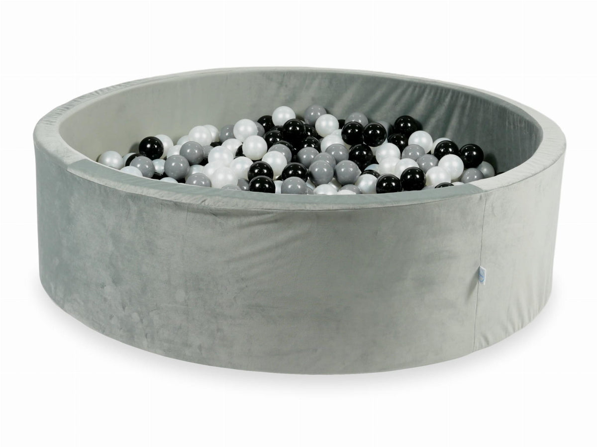 Piscine à balles avec balles 700pcs 130x40 gris velours (noir, gris, perle)