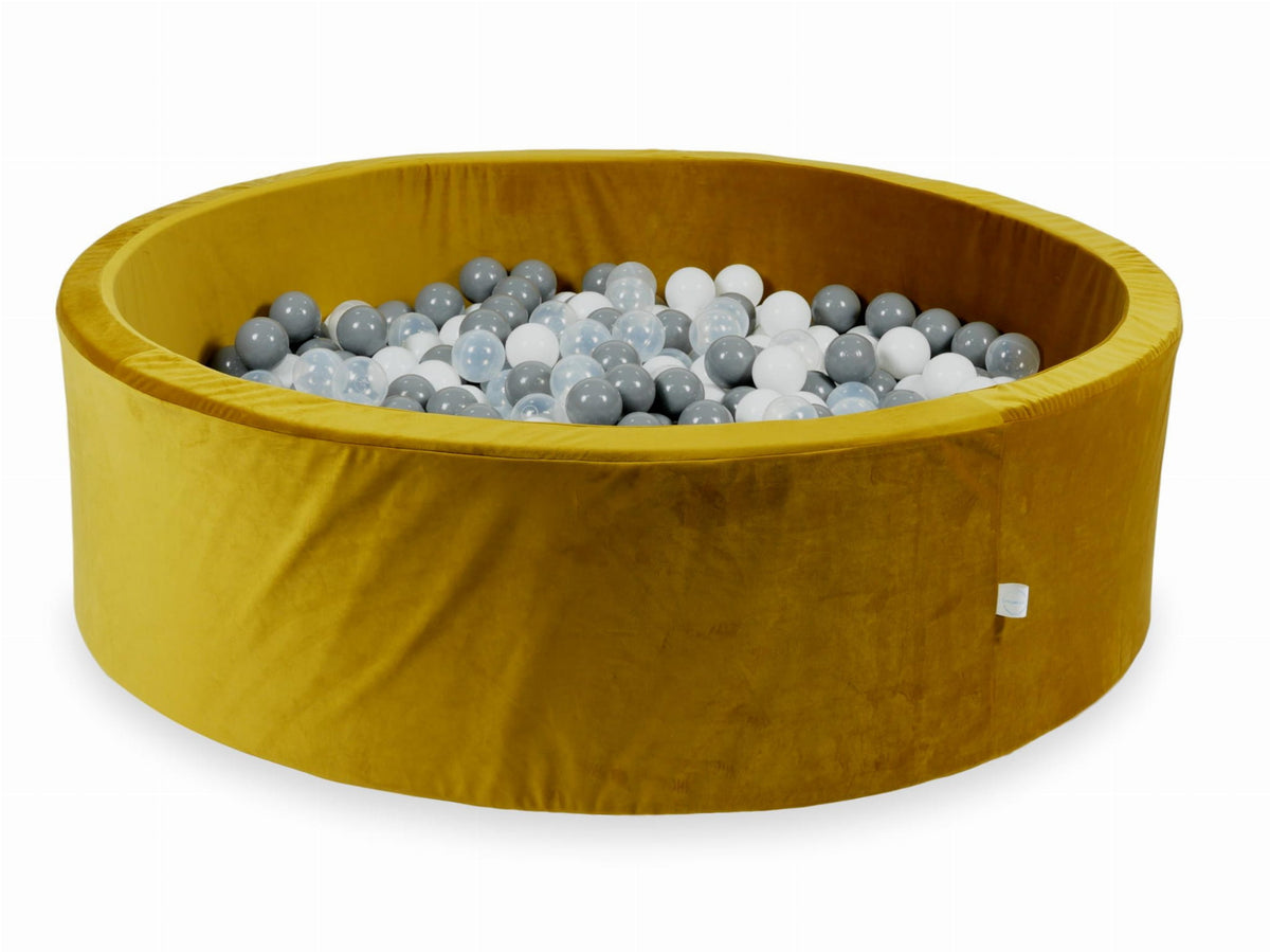 Piscine à Balles avec balles 700pcs 130x40 velours doré (blanc, gris, transparent)