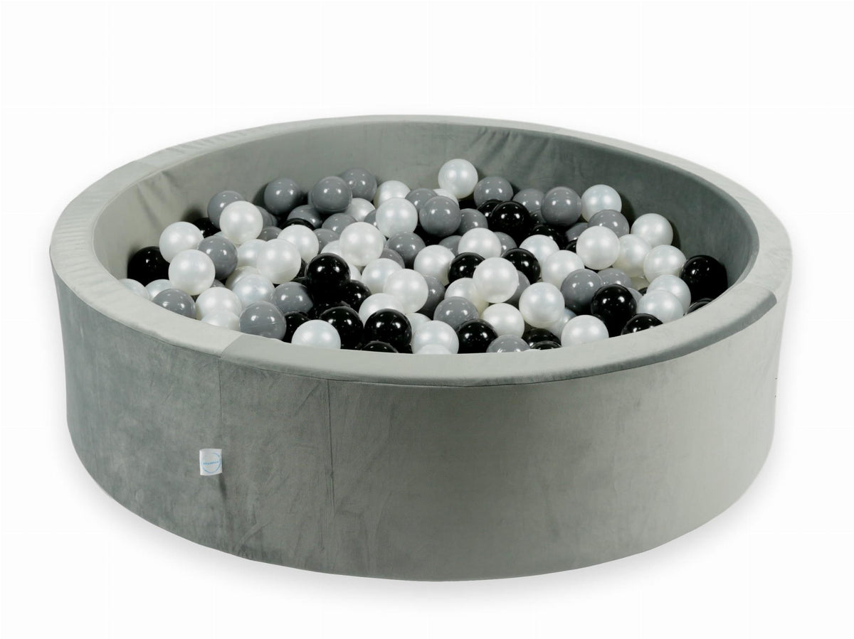 Piscine à balles avec balles 400pcs 110x30 gris velours (noir, gris, perle)