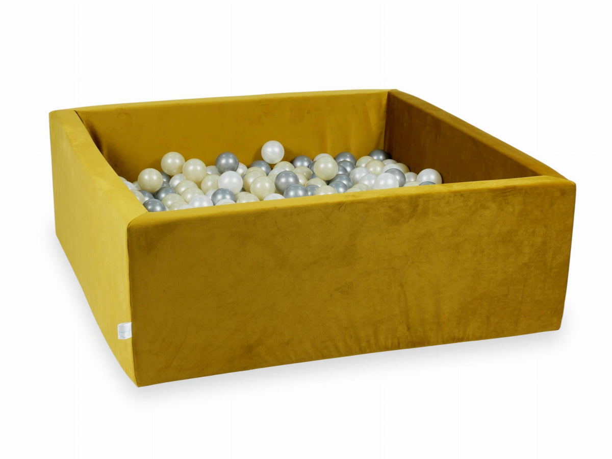 Piscine à Balles avec balles 600pcs 110x110x40 velours or (or clair, argent, perle)