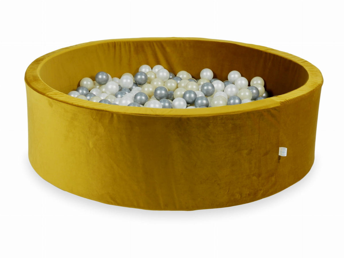 Piscine à Balles avec boules 700pcs 130x40 velours or (or clair, argent, perle)