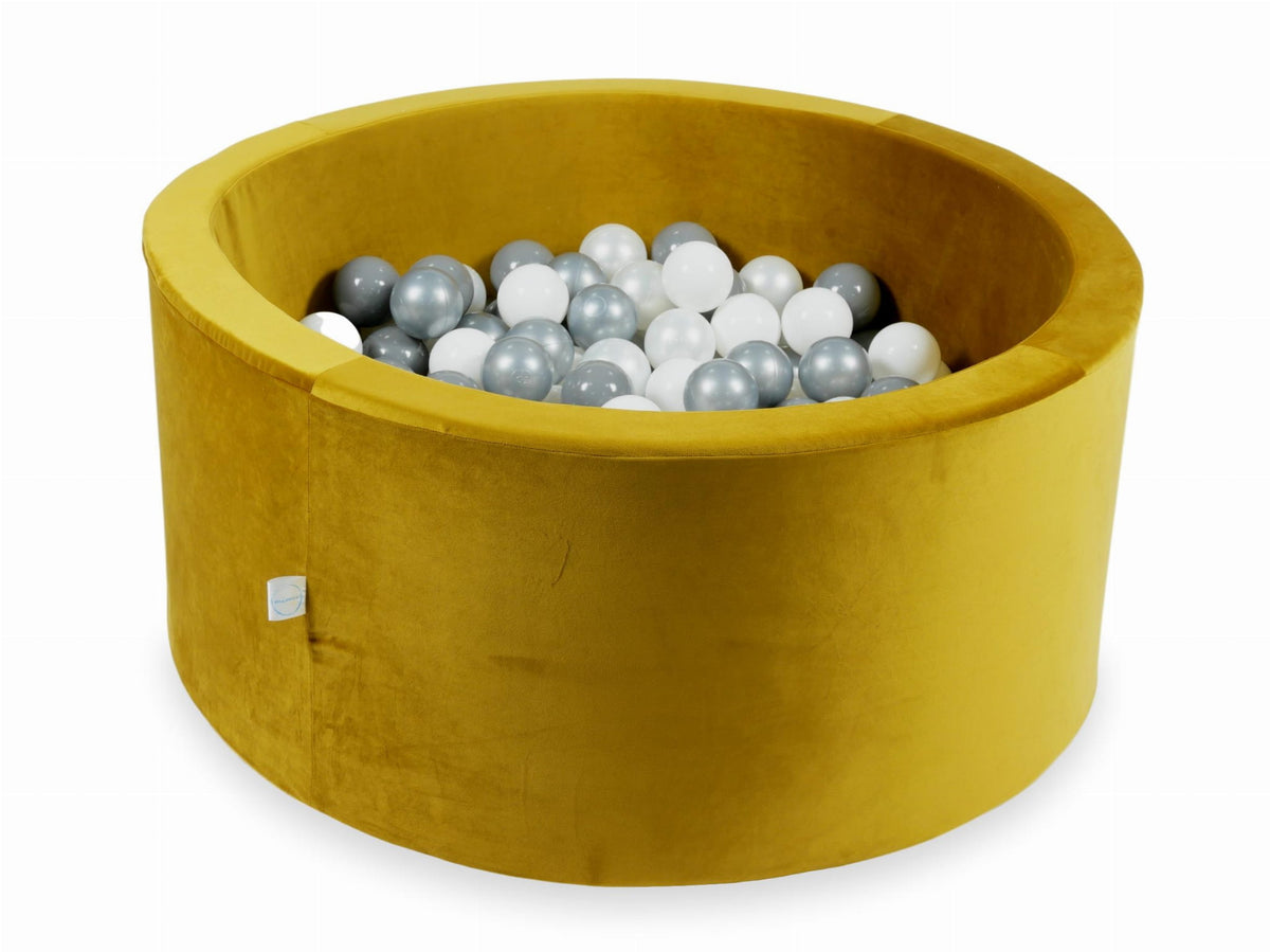 Piscine à Balles avec balles 300pcs 90x40 velours doré (blanc, argent, perle, gris)