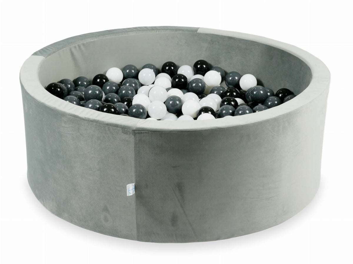 Piscine à balles avec balles 500pcs 110x40 gris velours (blanc, graphite, noir, blanc laineux)