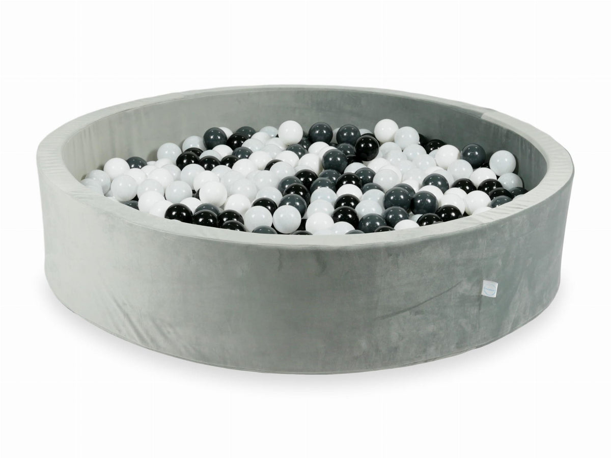 Piscine à Balles avec balles 600pcs 130x30 gris velours (blanc, graphite, noir, blanc laineux)