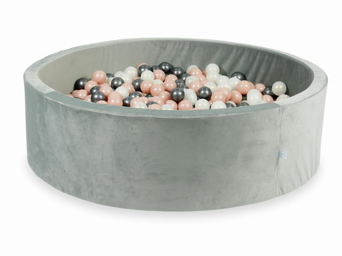 Piscine à Balles avec balles 700pcs 130x40 gris velours (or rose, graphite métallisé, effet sirène)