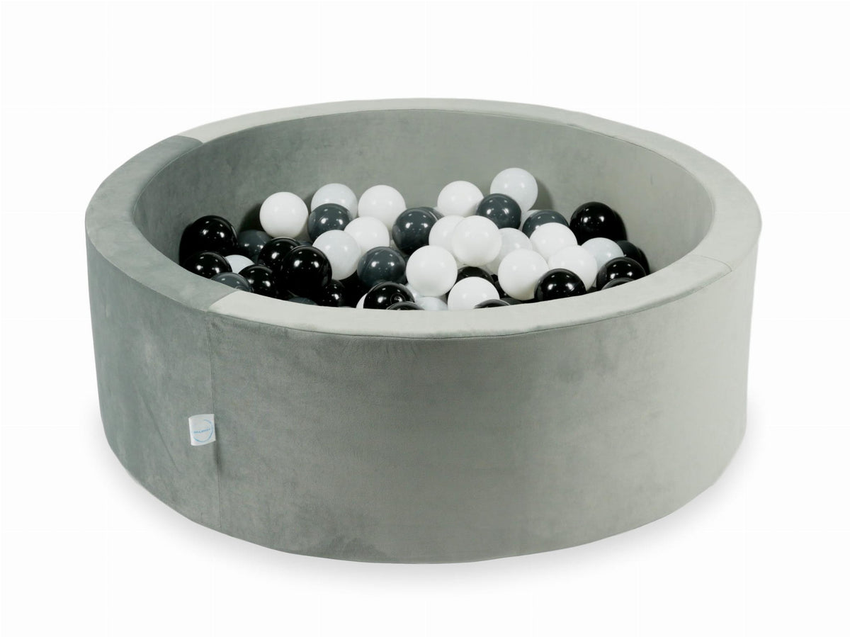 Piscine à balles avec balles 200pcs 90x30 gris velours (blanc, graphite, noir, blanc laineux)