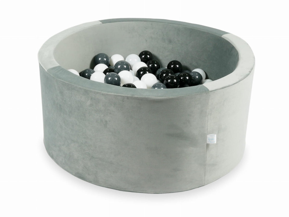 Piscine à balles avec balles 300pcs 90x40 gris velours (blanc, graphite, noir, blanc laineux)