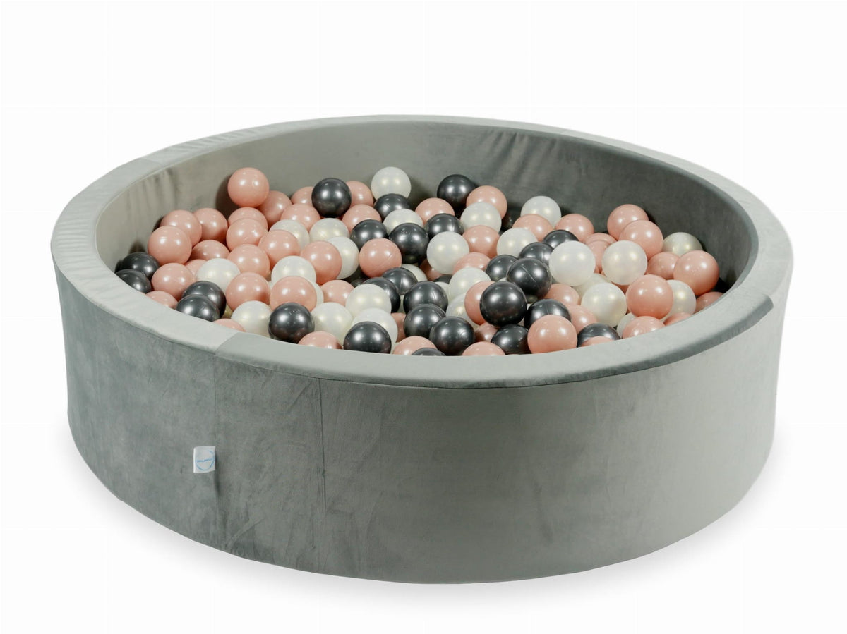 Piscine à Balles avec balles 400pcs 110x30 gris velours (or rose, graphite métallisé, effet sirène)