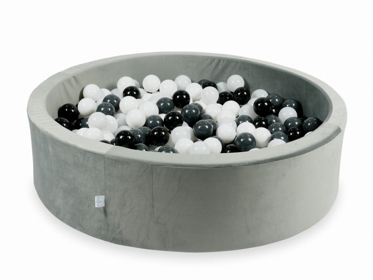 Piscine à balles avec balles 400pcs 110x30 gris velours (blanc, graphite, noir, blanc laineux)